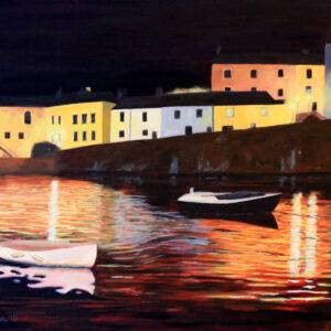 SOLD- Tenby harbour at night SOLD- Tenby harbour at night